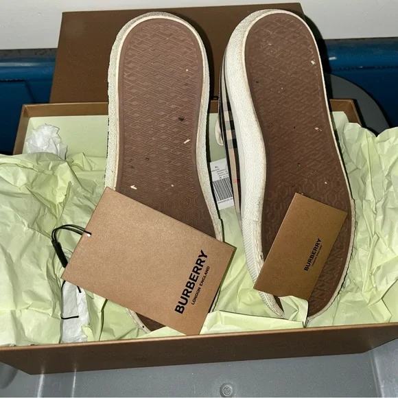 Burberry Beige and Black High-Top Sneakers - Picture 6 of 8